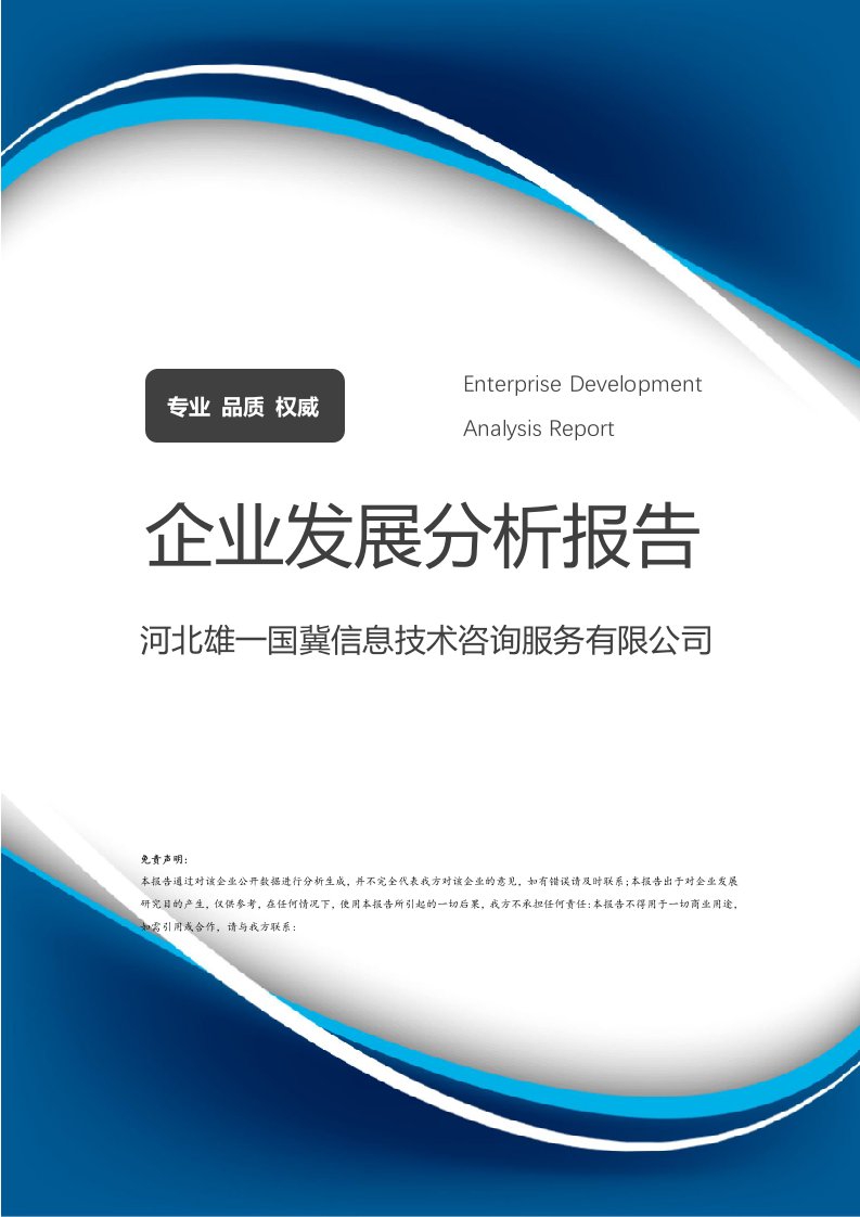 河北雄一国冀信息技术咨询服务介绍企业发展分析报告